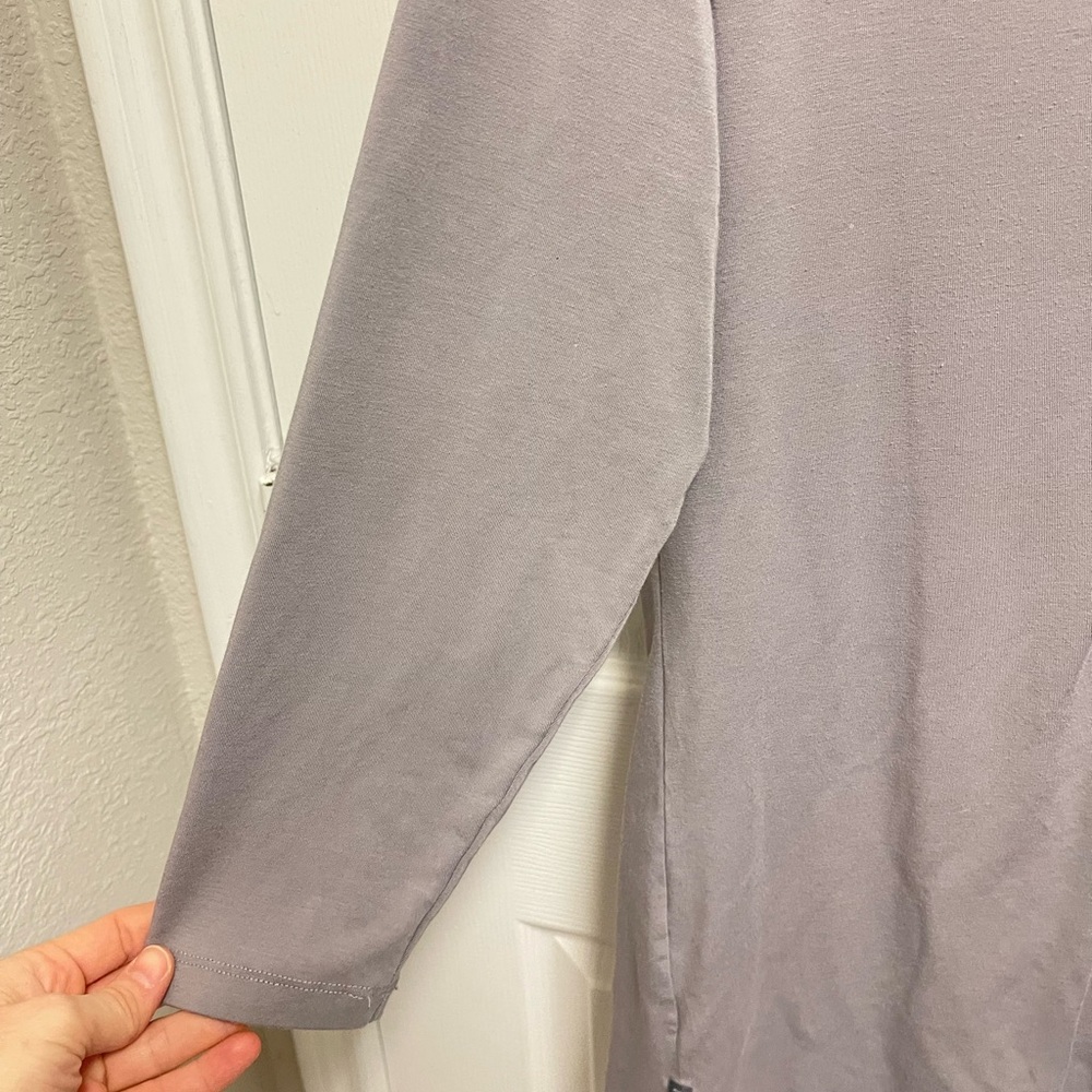 Free Fly Grey Split Neck Button Blouse - image 5